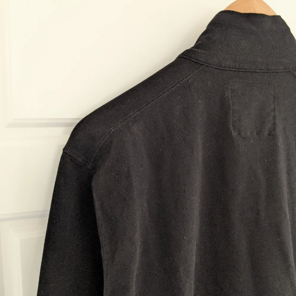 Men's Pullover Quarter Zip Long Sleeve Shirt Sweater Size L Cabincore Camping‎